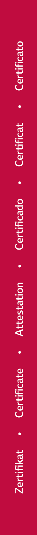 Zertifikat • Certificate • Attestation • Certificato • Certificat